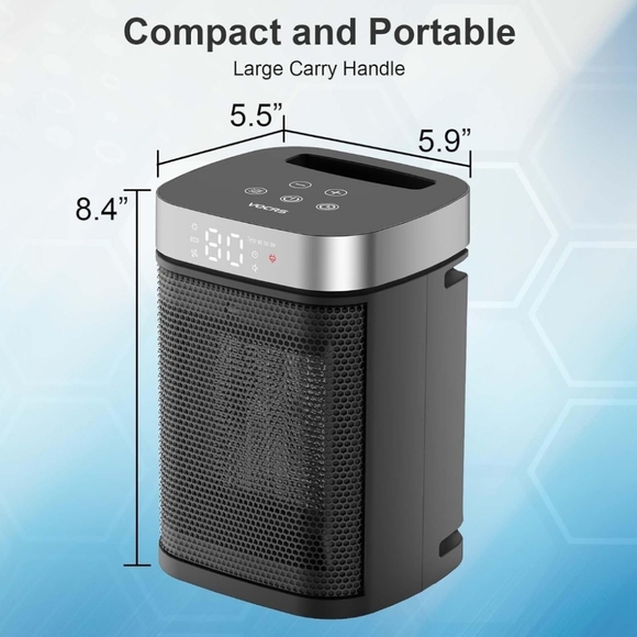 Black Portable Heater with Remote Control - Picture 2 of 6